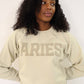 Sand Zodiac Puff Print Crewneck