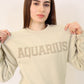 Sand Zodiac Puff Print Crewneck