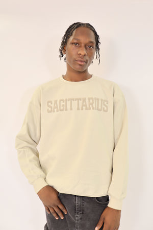 Sand Zodiac Puff Print Crewneck
