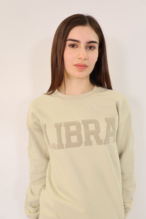 Sand Zodiac Puff Print Crewneck