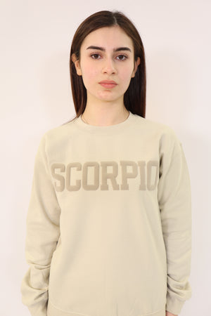 Sand Zodiac Puff Print Crewneck