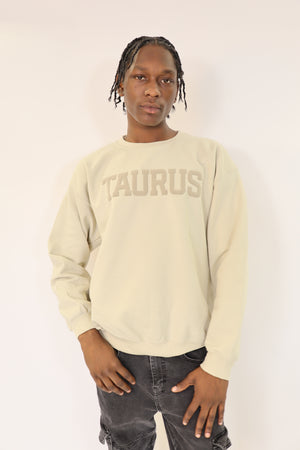 Sand Zodiac Puff Print Crewneck