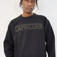 Black Zodiac Puff Print Crewneck