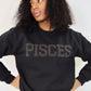 Black Zodiac Puff Print Crewneck