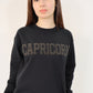 Black Zodiac Puff Print Crewneck