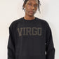 Black Zodiac Puff Print Crewneck