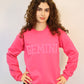 Pink Zodiac Puff Print Crewneck