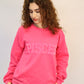 Pink Zodiac Puff Print Crewneck