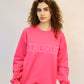 Pink Zodiac Puff Print Crewneck