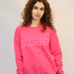 Pink Zodiac Puff Print Crewneck