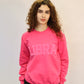 Pink Zodiac Puff Print Crewneck