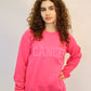 Pink Zodiac Puff Print Crewneck
