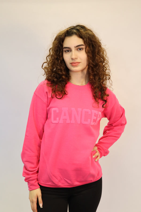 Pink Zodiac Puff Print Crewneck
