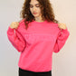 Pink Zodiac Puff Print Crewneck
