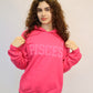 Pink Zodiac Puff Print Hoodie