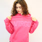 Pink Zodiac Puff Print Hoodie