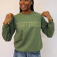 Olive Green Zodiac Puff Print Crewneck
