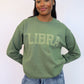 Olive Green Zodiac Puff Print Crewneck