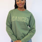 Olive Green Zodiac Puff Print Crewneck