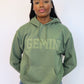 Olive Green Zodiac Puff Print Hoodie