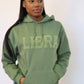 Olive Green Zodiac Puff Print Hoodie