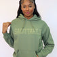 Olive Green Zodiac Puff Print Hoodie