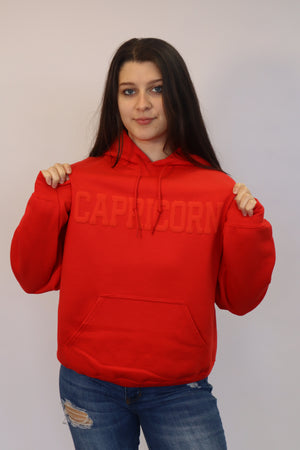 Red Zodiac Puff Print Hoodie