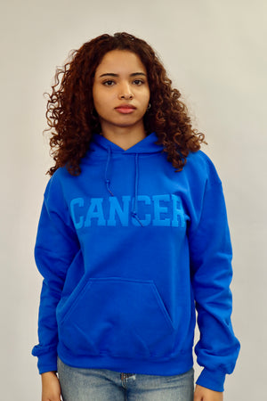 Royal Blue Zodiac Puff Print Hoodie