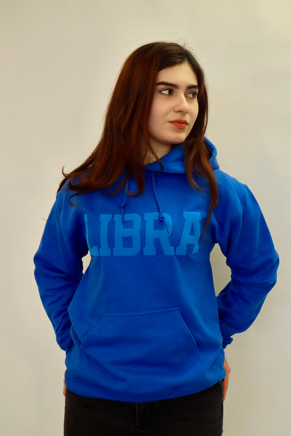 Royal Blue Zodiac Puff Print Hoodie