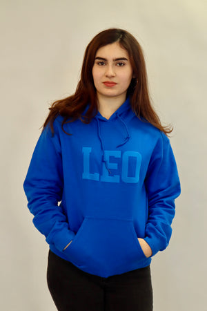 Royal Blue Zodiac Puff Print Hoodie