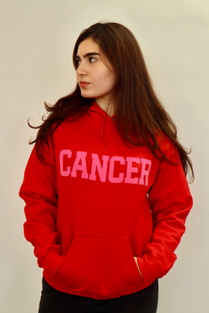 Red/Pink Combo Zodiac Puff Print Hoodie