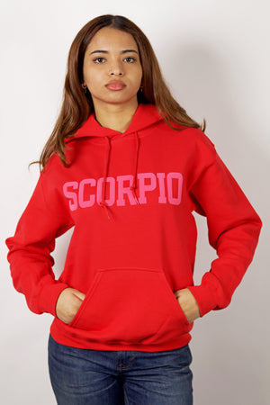Red/Pink Combo Zodiac Puff Print Hoodie