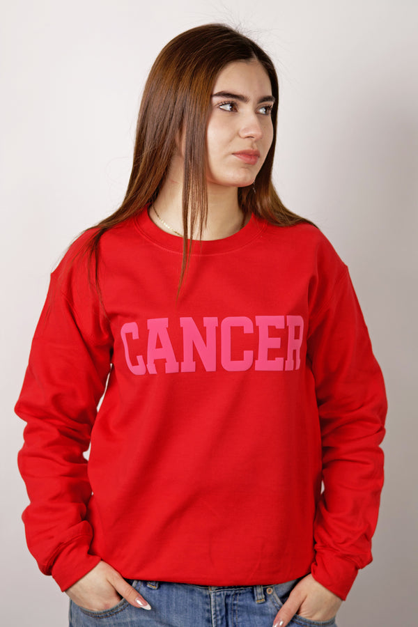 Red/Pink Combo Zodiac Puff Print Crewneck