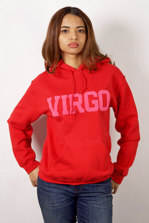 Red/Pink Combo Zodiac Puff Print Hoodie