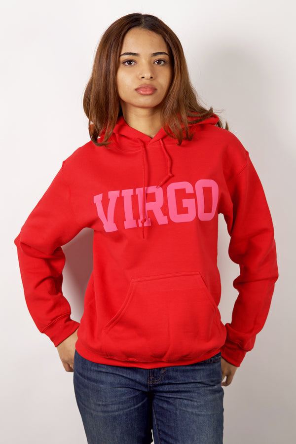 Red/Pink Combo Zodiac Puff Print Hoodie