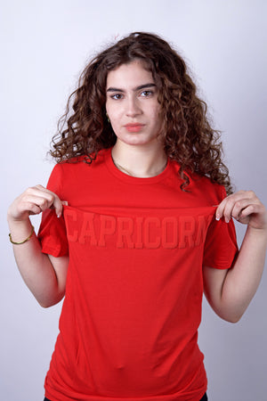 Red Zodiac Puff Print T-Shirt
