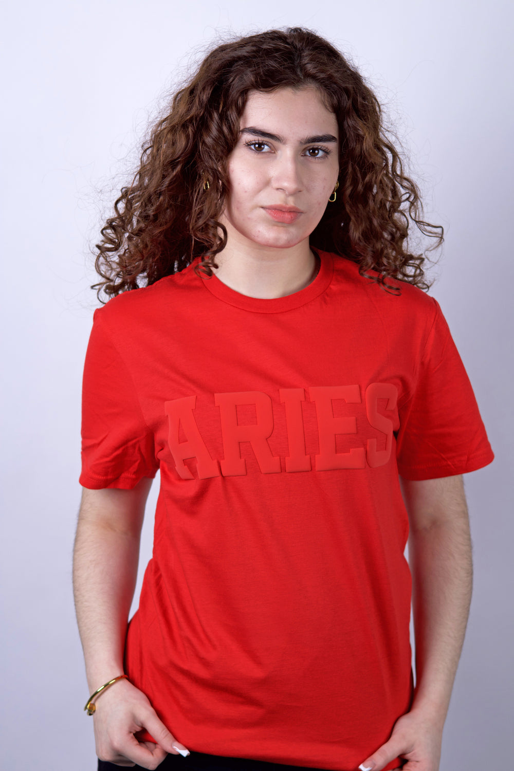 Red Zodiac Puff Print T-Shirt