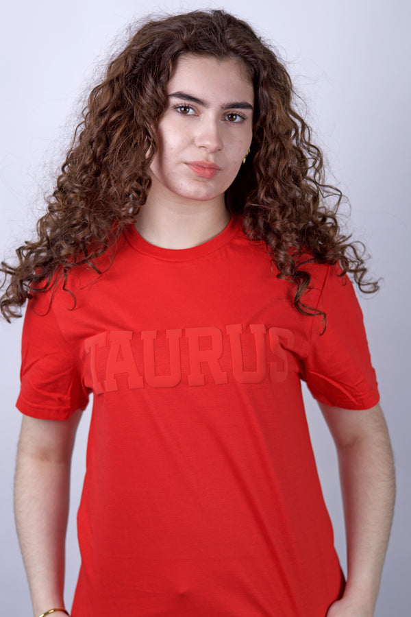 Red Zodiac Puff Print T-Shirt