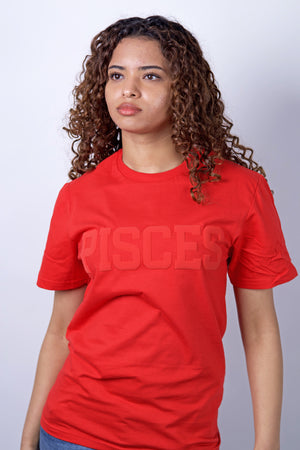 Red Zodiac Puff Print T-Shirt