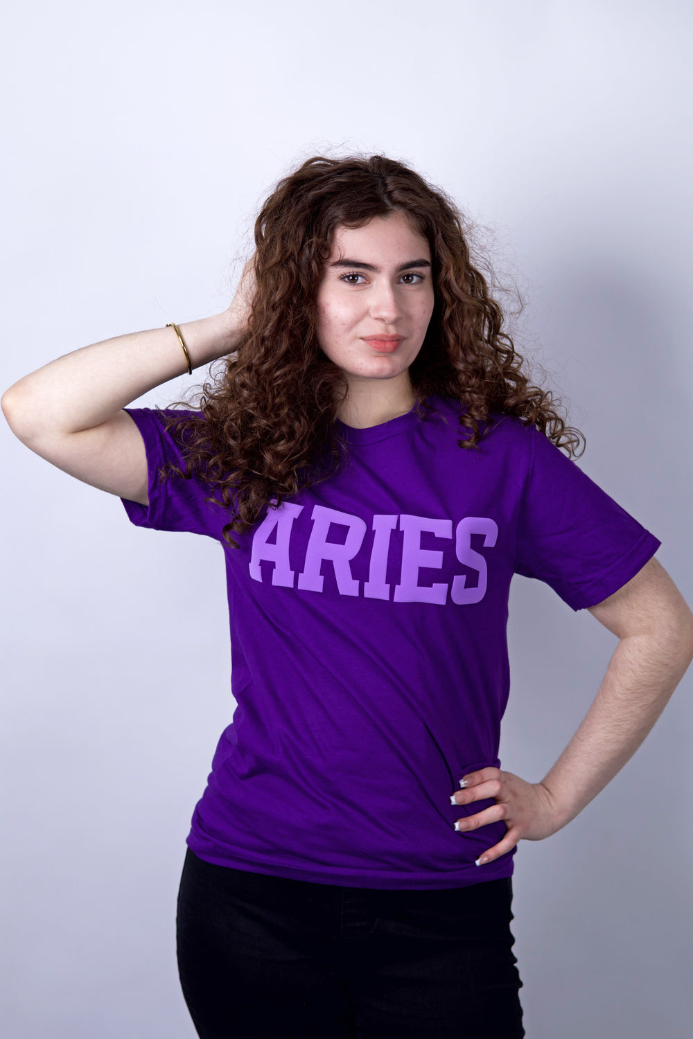 Purple Zodiac Puff Print T-Shirt