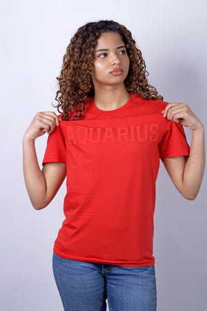 Red Zodiac Puff Print T-Shirt