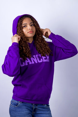 Purple Zodiac Puff Print Hoodie