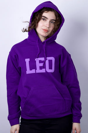Purple Zodiac Puff Print Hoodie
