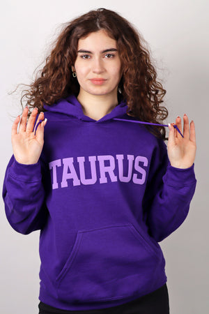 Purple Zodiac Puff Print Hoodie