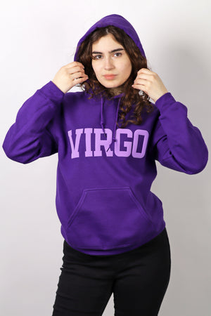 Purple Zodiac Puff Print Hoodie