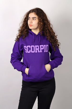 Purple Zodiac Puff Print Hoodie