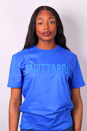 Royal Blue Zodiac Puff Print T-Shirt