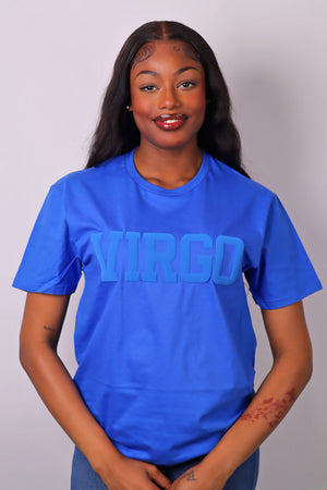 Royal Blue Zodiac Puff Print T-Shirt