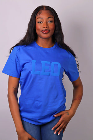 Royal Blue Zodiac Puff Print T-Shirt