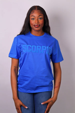 Royal Blue Zodiac Puff Print T-Shirt